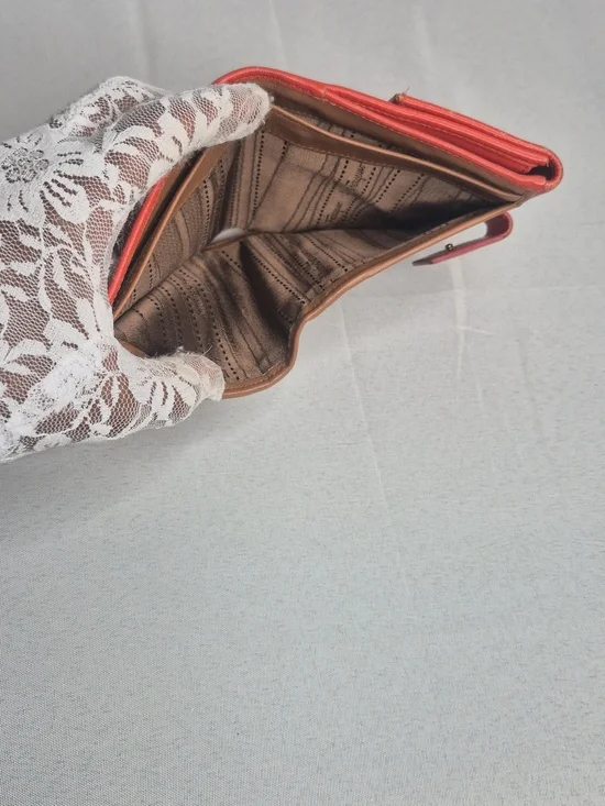 Salvatore Ferragamo Burnt Orange Perforated Leather Card Wallet with Gancio - Picture 12 of 15